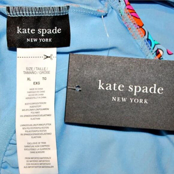 KATE SPADE Cinch Tie Front‎ Soft Underwire Cups Swimsuit in Spring Water  XL NEW - Picture 13 of 15